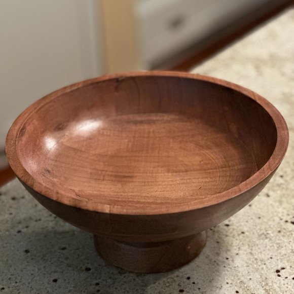 Beautiful Wood Pedestal Bowl - Picture 2 of 15